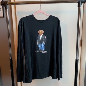 Polo Ralph Lauren Teddy Bear Black Long Sleeve Large